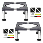 PATIKIL Mini Fridge Stand, 4 Strong Feet Laundry Stand Base Multi-Functional Adjustable Base Tray Anti-Vibration for Refrigerator Washing Machine Dryer AC, 9.4"-10.6" Height, 2Pack