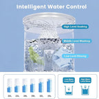 BANGSON 1.31cu.ft Portable Washing Machine, Full-Automatic Washing Machine with 8 Programs 6 Water Levels, Drain Pump and LED Display, Compact Washer for Apartments, RVs, Homes, White