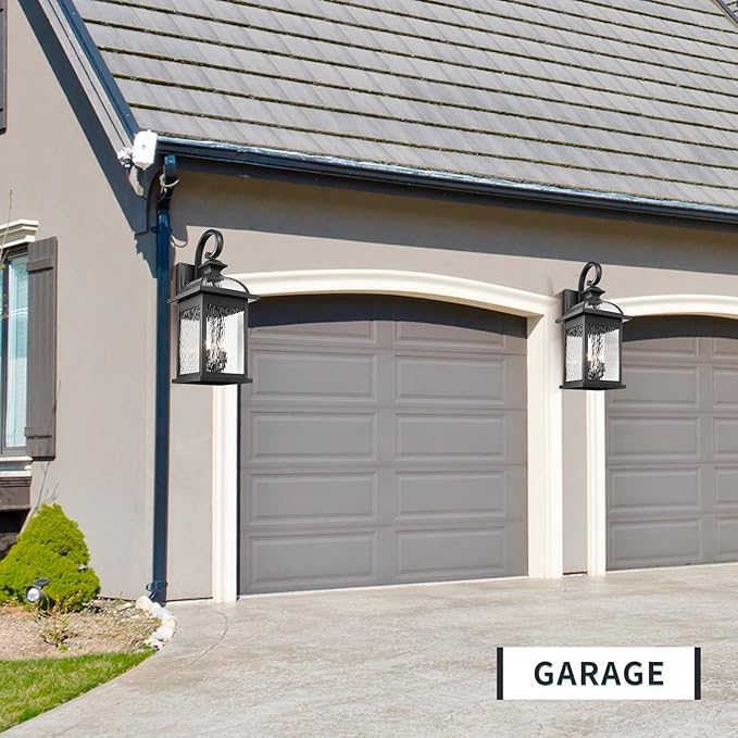 Darkaway Outdoor Lights Fixtures Wall Mount, Extra Large 26inch Outdoor Wall Sconce Lights with Water Ripple Glass for House Front Porch Patio Garage E12 Bulb Base