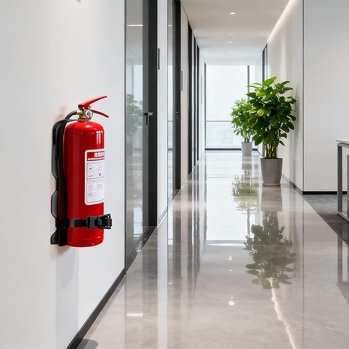 2 Pack Fire Extinguisher Brackets- 2.5 LB Fire Extinguisher Wall Mount Bracket- Metal Heavy Duty Fire Extinguishers Holder for Home, Car, RV, Truck, Mini Fire Extinguishers (Non-Universal)
