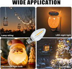 C7 Christmas Light Bulbs 0.6W 2700K Soft White E12 Base Replacement LED Bulb Indoor Outdoor Night Light 25 Pack