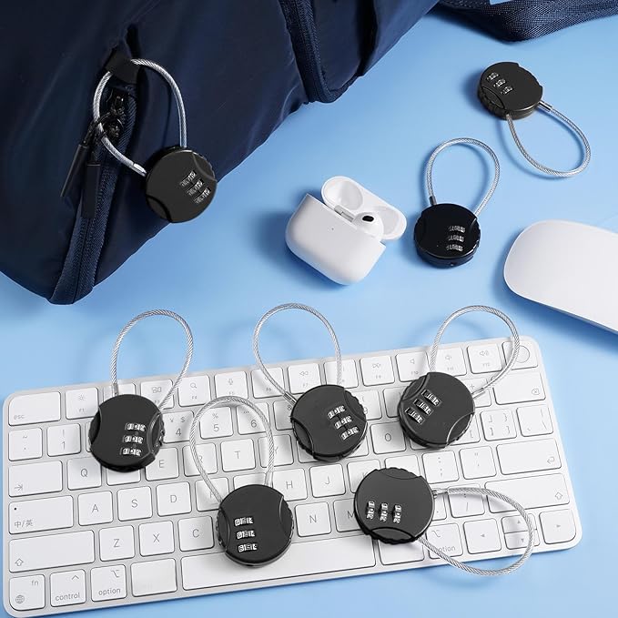 Therwen 36 Pcs Combination Lock 3 Digit Gym Waterproof Padlock Resettable Bag Luggage Gate Combination Lock Outdoor for School Fence Travel Toolbox Storage, Black