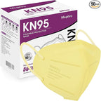 Miuphro KN95 Face Mask 50 Pack, Disposable Respirator Masks, 5 Layer Design Safety Mask for Protection, Ideal for Men and Women (Yellow)