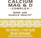 Nature's Way Calcium-Magnesium-Vitamin D Capsules, Supports Bone and Muscle Health*, 100 Capsules