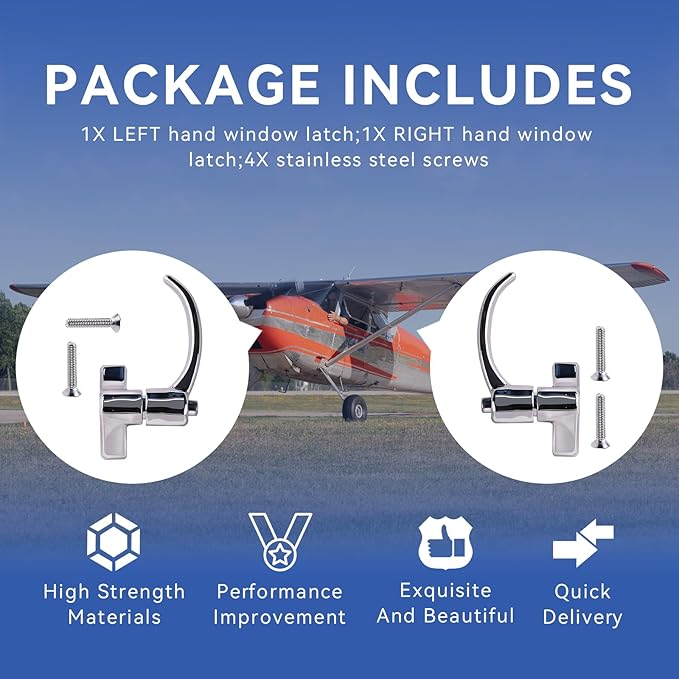 Left & Right Window Latches Pair Compatible with 1954-1977 Cessna100,200,300 Series Aircraft