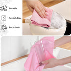 80 Pack Microfiber Cleaning Cloth Roll,Lint Free Rags & Tear Away Reusable Towels Washable Scratch,Ultra Absorbent Dish Rags(12" x 12") for Car Kitchen Home Garage-Pink