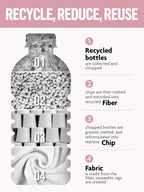 Fantasticlean Microfiber Cleaning Cloth Roll -60 Pack, Tear Away Microfiber Towels, 12" x 12", Reusable, Washable, Scratch Free, Ultra Absorbent Dishcloth for Car, Home Supplies (Pink & Grey)