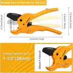DOMINOX 1 1/4'' Ratchet Type Pipe Cutter, Suitable for professional plumbers and DIY Home worker, Suitable for cutting Pex, PVC and PPR plastic hoses and Plumbing Pipe.