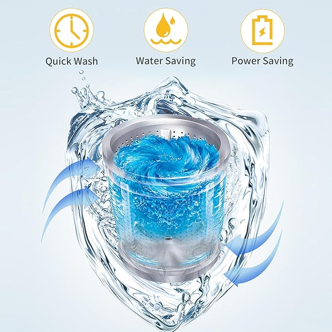 17.8LBS Portable Washing Machine, 2.3 Cu.ft Washer Dryer Combo w/Drum, 10 Programs 8 Water Level, Full-Automatic Compact Lavadora for Apartment Dorm Home, LED Display & 24-Hour Delay Cleaning