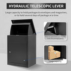 Package Delivery Boxes for Outside, Extra Large Mailbox for Parcel, Galvanized Steel Parcel Mailbox, Wall Mounted Lockable Anti-Theft for Porch,Curbside L-Black