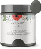 Country Chic All-in-One Chalk Paint for Furniture, Cabinets, Home Decor, Eco-Friendly, Matte Finish, Built-In Primer & Top Coat for Wood, Metal - Rocky Mountain (Charcoal Grey) - 4 oz (118 ml)