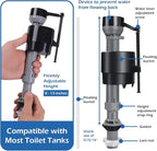 4 Pieces Adjustable Toilet Fill Valve Replacement Kit with Gloves, Quiet Toilet Flush Valve for Tank and Bowl, Universal Toilet Valve Replacement Set (8–13 in, G15/16")