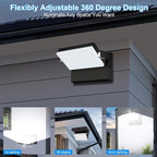 Modern Sleek Flood Lights Outdoor 120W, 14200LM 5000K Waterproof LED Security Lighting, 360° Rotatable Commercial Wall Pack for Yard, Car Lot, Building