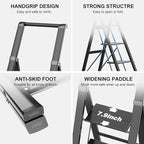 GameGem 6 Step Ladder for 12 Feet High Ceiling, Lightweight Aluminum Folding Step Stool with Convenient Handgrip, Stepladders with Anti-Slip and Wide Pedal for Home Use Space Saving - Black