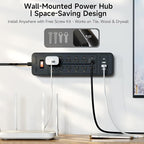 Surge Protector Power Strip, ETL Listed, 12 Widely-Spaced Outlets Expansion with 4 USB Ports (1 USB C Port), Low-Profile Flat Plug, Wall Mountable, 5ft Extension Cord, Heavy Duty, 5FT