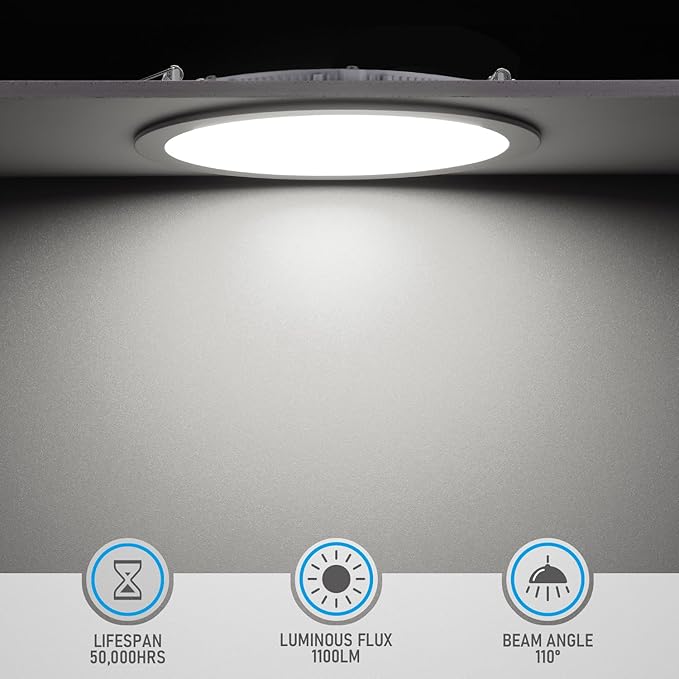 TORCHSTAR 12-Pack 6 Inch Ultra-Thin LED Recessed Lighting with J-Box, CRI90, 5000K Daylight, 12W Dimmable 1100lm Brightness LED Downlight, ETL & Energy Star Listed