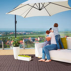 Goovilla Plastic Interlocking Deck Tiles, 27 Pack Outdoor Patio Flooring, 12"x12" Interlocking Decking Tile Outdoor All Weather Use, Waterproof Patio Pavers for Pool Balcony Backyard Porch, Dark Brown