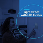 LIDER Minimalist Design Matte Finish Lighted Decorator Switch, Frameless Paddle Light Switch with Locator Light, Grounding Screw, 15A 125V, UL Listed, LS15-1P-SV, Silver