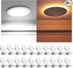 Ensenior 20 Pack 4 Inch LED Recessed Ceiling Light with Night Light, Dimmable, 2700K-5000K 5CCT, 1050LM 12W 120V, High Brightness Canless Wafer Downlight - FCC (4 Inch)