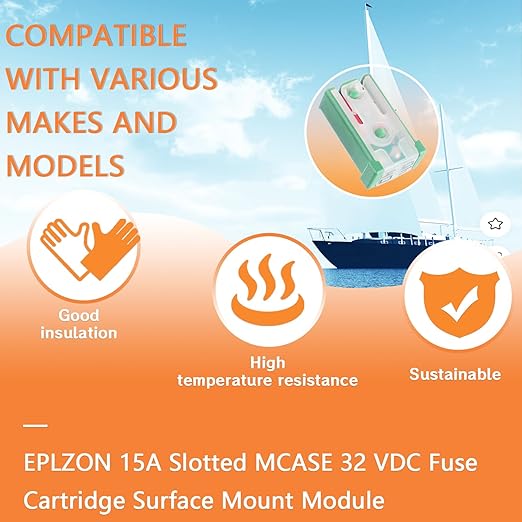 40A 32V Mini Slotted Automotive MCASE Shaped Cartridge Fuse Kit(Pack of 10pcs,40A)