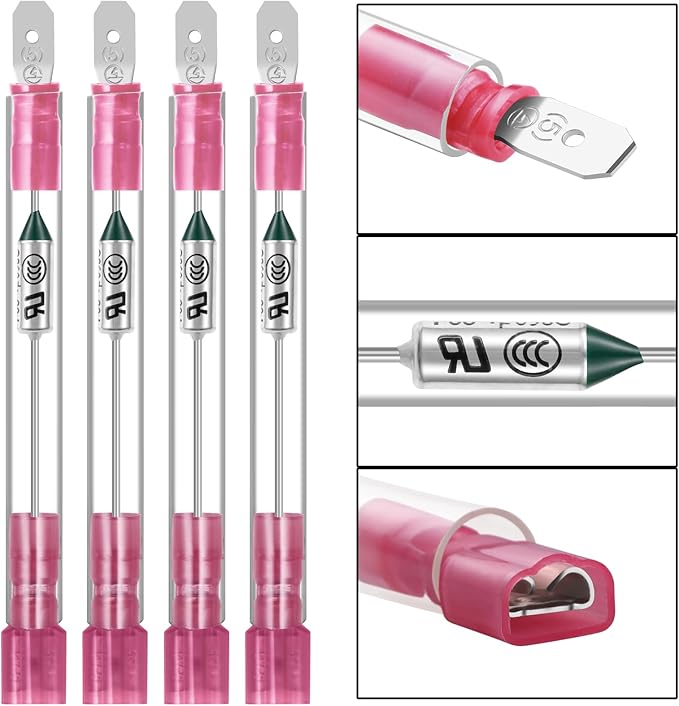 RV Water Heater Thermal Cutoff Kit - ECO Thermostat Assembly - Compatible with Atwood 91447 93866 Models # GCH6-4E GCH6-6E G6A-7E G6A-8E GC6AA-9E GCH10A-2E G610-3E GH610-3E XT Series (4 Pcs)