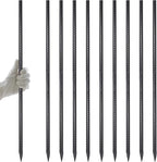 AAGUT 40" Rebar Stakes 1/2" 10 Pcs, Straight Ground Stakes Heavy Duty Landscpe Timber Spikes with Chisel Point End for Cement, Concrete Form, Plant Support, Black