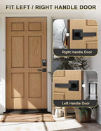 2 Pack Square Black Door Handles Interior, No Lock Passage Door Lever for Left or Right Handing, Heavy Duty Matte Black Closet Door Handle Sets