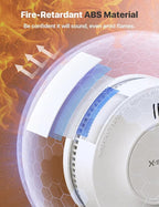 X-Sense Wireless Interconnected Battery Powered Smoke Detector Fire Alarm with Over 820 ft Transmission Range, SD19-W, Pack of 6