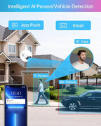 ZOSI 4K Security Camera System,6pcs 4K Outdoor Indoor PoE Cameras,8 Ports 16CH 8MP NVR with 2TB HDD,Person Vehicle Detection,2 Way Audio,Spotlight Siren, Color Night Vision,for Home 24/7 Recording