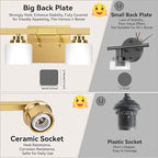 4-Light Bathroom Light Fixtures, 27" Modern Vanity Lights Over Mirror with Milky White Glass Shade, Gold Wall Sconce, Classic Wall Light Fixture for Mirror Living Room Cabinet Bedroom Porch Kitchen