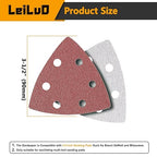 LEILUO 120 Pcs 90MM Oscillating Multi Tool Sandpaper Accessories Fits 3-1/2 Inch Pads Compatible with DeWalt Bosch Milwaukee and More