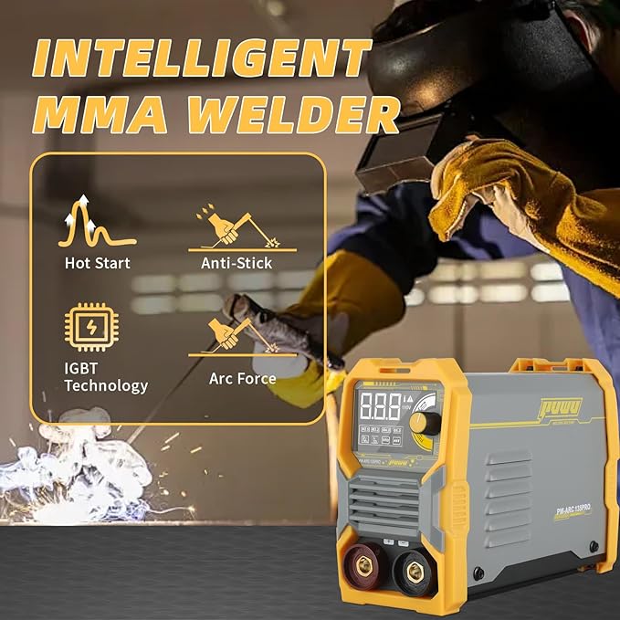 110V 135A Stick Welder Lift Tig Welder Digital Welding Machine with Overheat Protection,Electrode, Digital Screen, Quick Connector with Hot Start - MINI MMA Arc Welder
