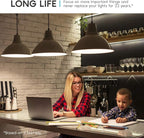 LUXRITE A19 LED Bulb 60W Equivalent, 3500K Natural White, 800 Lumens, Dimmable Standard LED Light Bulbs 9W, Enclosed Fixture Rated, Energy Star, E26 Medium Base - Indoor and Outdoor (12 Pack)