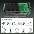 QUOBAS Outdoor Waterproof Electrical Box with 6 Cable Ports, IP54 Weatherproof Heavy-Duty Extension Cord Cover for Power Strips, Garden Power Tools, Holiday Lights, Black