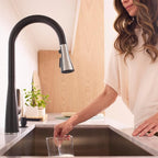 American Standard 1048804230 Aspirations Touchless Pull-Down Kitchen Sink Faucet, 1.8 GPM, Matte Black/Stainless Steel