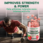 Creatine Monohydrate Gummies 5000mg for Men & Women, Creatine Monohydrate for Muscle Strength, Muscle Builder, Energy Boost, Pre-Workout Supplement(120 Count)-Strawberry Flavor