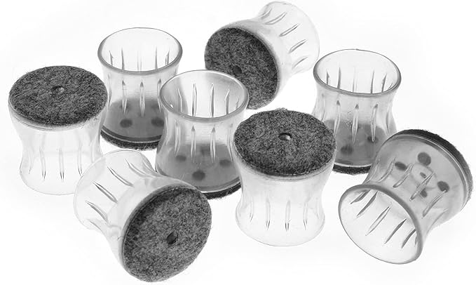 Slipstick GorillaFelt Chair Leg Floor Protectors for Hardwood Floors, Clear Sleeve Felt Pads for Furniture That Stay On, Fits Round & Square Legs, Includes 8 Premium Transparent Chair Socks, CB184