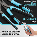 SHALL 4-Piece Groove Joint Pliers Set, 12/10/8/6 Inch Adjustable Water Pump Pliers with Cushion grip, Tongue and Groove Pliers w/Tool Roll Bag for Home Repair, Plumbing, Gripping, Nuts, Bolts