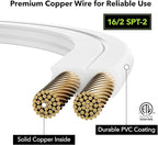 HBN Indoor Extension Cord, 6ft 3 Pack, White, 3 Outlets with Safety Cap Included, 2 Prong Polarized Plug, Perfect for Homes, Offices, and Kitchens