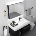 Bathroom Towel Bar Holder Sets Black and Gold 4-Piece Bathroom Hardware Set Stainless Steel Bath Accessories Kit. Wall Mounted,23.6 Inch