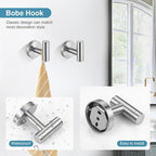 TQKAG 8-Pieces Bathroom Hardware Set Brushed Nickel SUS304 Stainless Steel Bath Towel Bar Set 23.6 Inch Round Bathroom Accessories Kit Wall Mounted