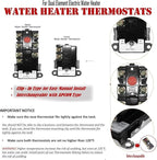 EWH-01 Electric Water Heater Tune-Up Kit, Includes Two Water Heater Thermostats, Two Water Heater Heating Elements - 4500W 240V, T-O-D Style Thermostat, Water Heater Replacement Parts