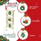 3 Step Ladder, Christmas Tree 3 Step Ladder with Single-Handrail, 3 Step Stool with Anti-Slip Pedals for Home Kitchen,Xmas Decoration Ladder for Tree and Holiday Decoration,600lbs Max Load Capacity