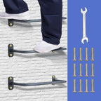 3-Rung Window Well Ladder, Heavy Duty Steel Basement Egress Ladder, Adjustable Wall Muonted Ladder for Home Safety, 700LBS