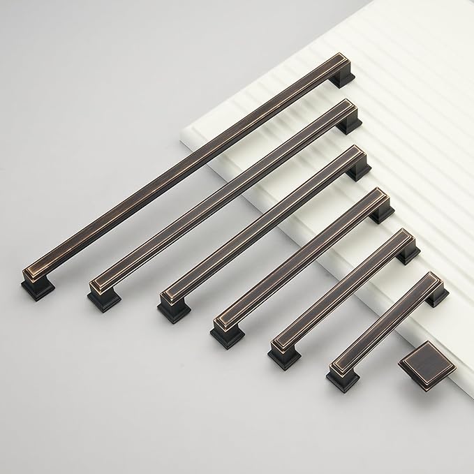 10 Pack 6.3 Inch(160mm) Hole Center Oil Rubbed Bronze Modern Cabinet Pulls Kitchen Cabinet Handles Kitchen Cabinet Hardware Timeless Drawer Pulls for Dresser Cupboard Wardrobe, ORB(6.3x10)