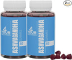 Ashwagandha Gummies Mixed Berry KSM-66, Lion's Mane, Vitamin-D, Non-GMO, Gluten-Free, Gelatin Free & Kosher | for Daily Focus Boost (120 Count (Pack of 2))