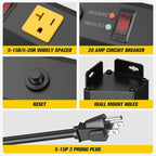 HHSOET 16 Outlet Long Power Strip, 6FT Heavy Duty Power Strip with 4800J Surge Protection, 20a Mountable Wide-Spaced Outlets for Home, Office, Garage & Workshop - ETL Certified