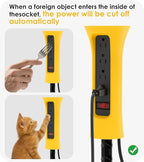 CCCEI Outdoor Power Strip Weatherproof with Stake, Waterproof Extension Cord with Multiple Outlets, Christmas Exterior Garden Decor, Yard, Camping, 4 Plugs, Surge Protector 10FT, Yellow.