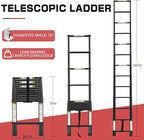 RIKADE Telescoping Ladder 16.5FT & Attic Ladder, Heavy Duty Aluminum with Non-Slip Feet, 330lb Capacity for RV, Attic, Loft & Multi-Surface Use