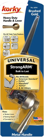 Korky 6094BP StrongARM Tank Lever, Universal to Fit Front Angled Side Left and Right Mount Toilets, Brushed Gold, Simple Style (Pack of 5)